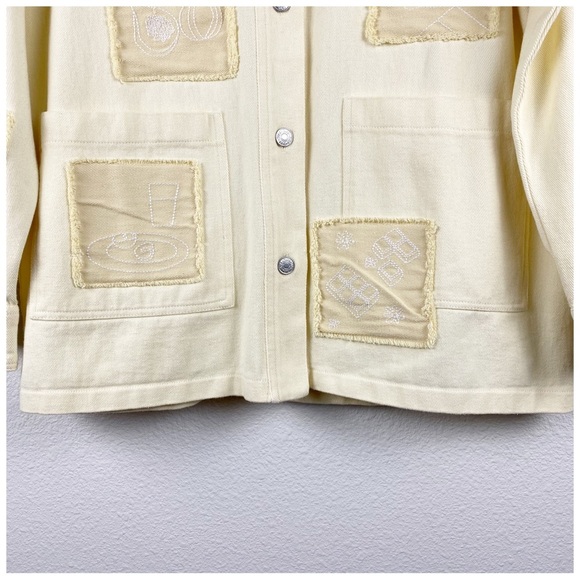 NWT Bloggers Favorite‎ Zara Overshirt Jacket w/ Embroidered Patches Size Medium - Picture 8 of 16